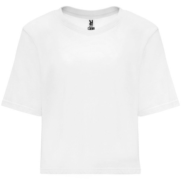 Camiseta femenina de algodón talle corto y holgado